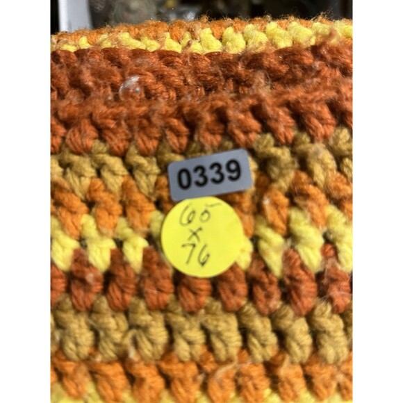 Vintage Rare Crochet Blanket Square Cottagecore Granny Square 65 X 76 Grannycore - Picture 3 of 3